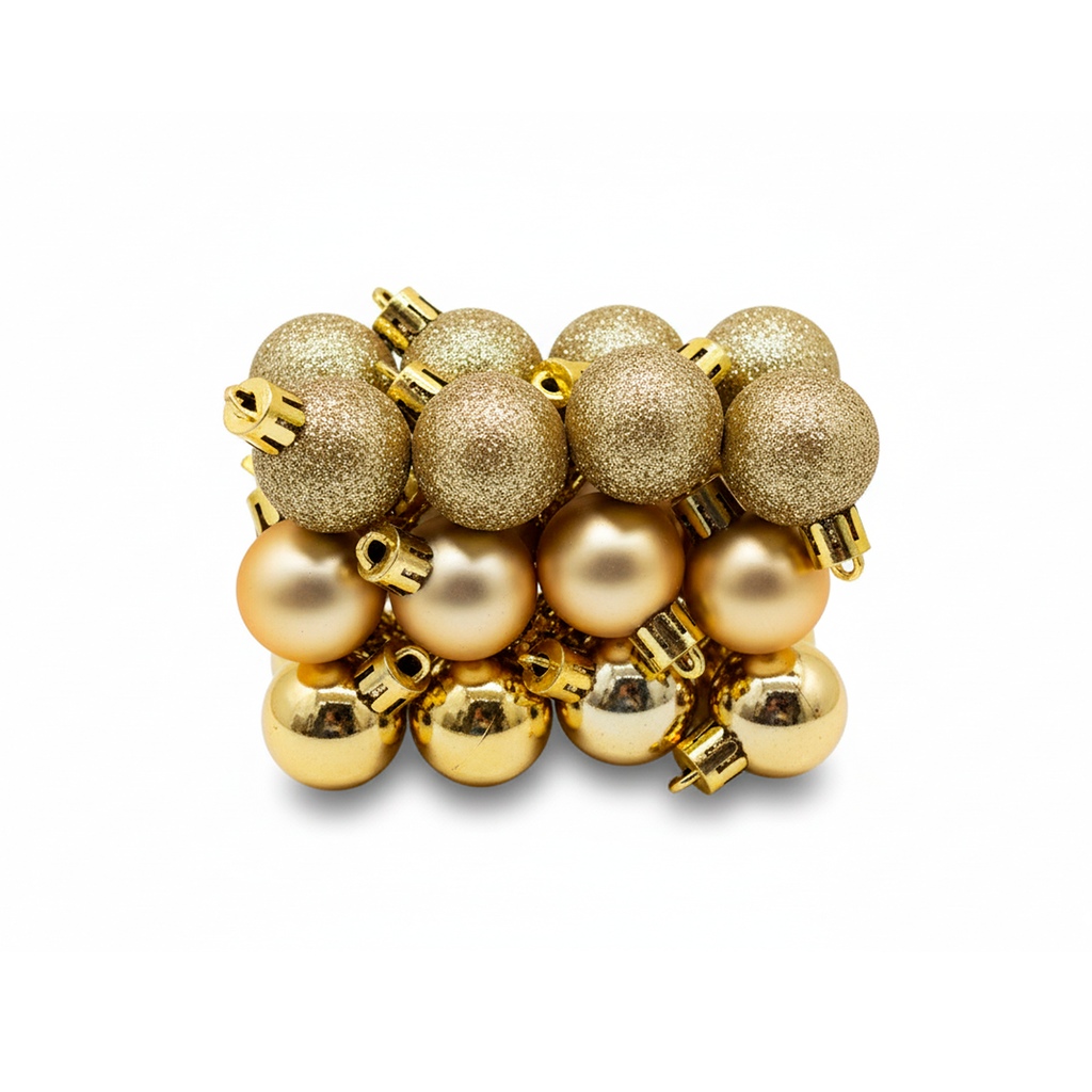 Bola navideña 3cm 24pc sy21bp-01 brillante escarllado mate dorado