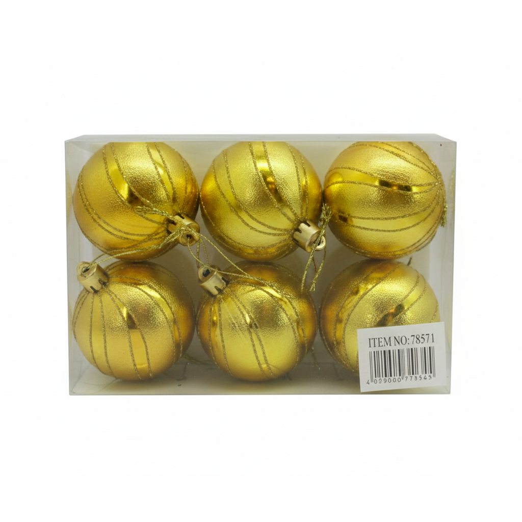 Bola navideña 6cm 6pc syb15-202 dorado