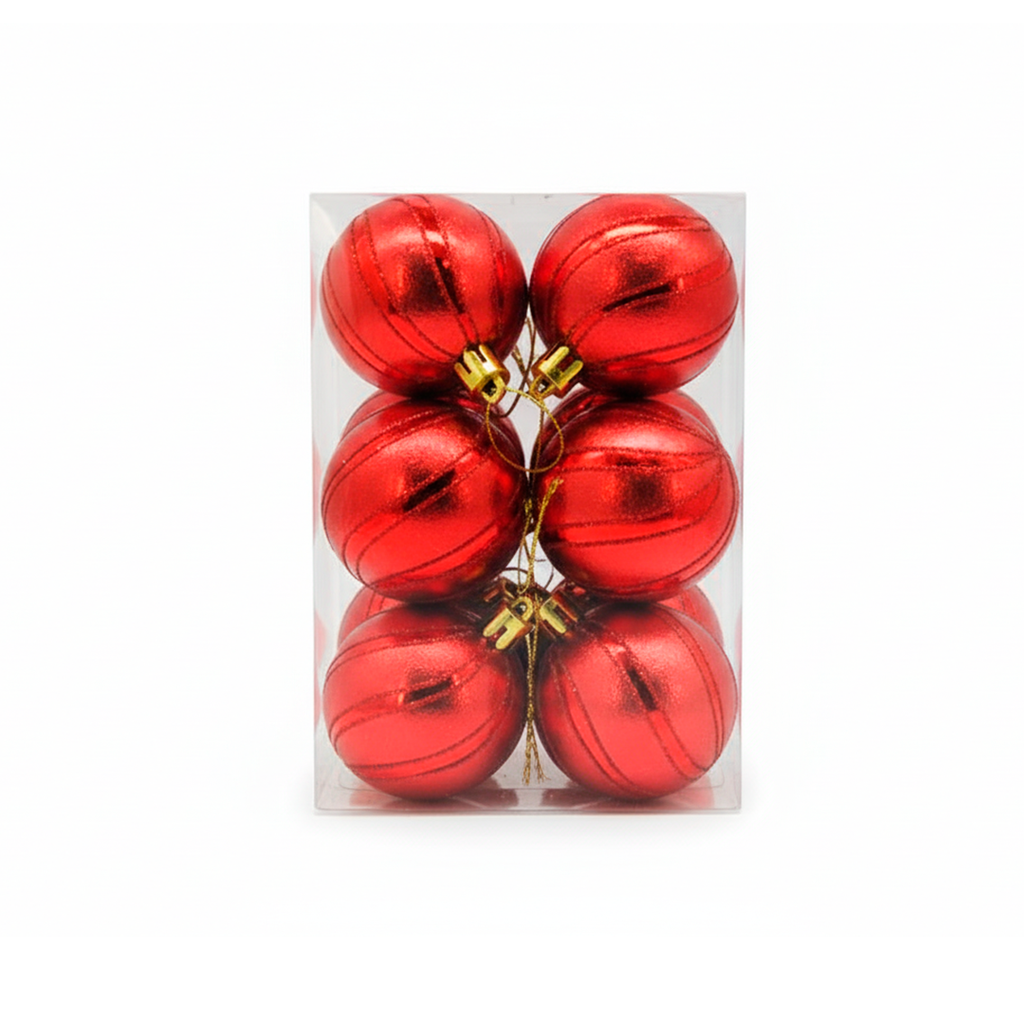 Bola navideña 6cm 6pc syb15-202 rojo