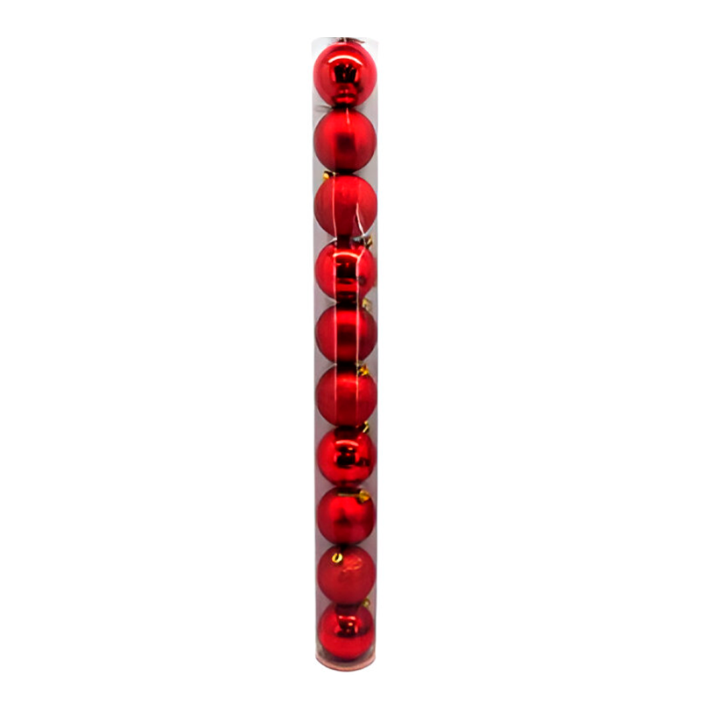 Bola navideña 7cm 12pc rojo brillante escarchado mate
