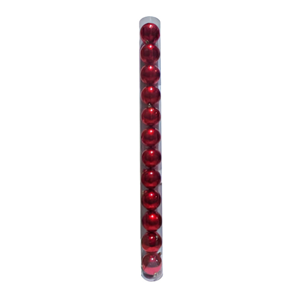 Bola navideña 8cm 12pc rojo brillante sycb20-18