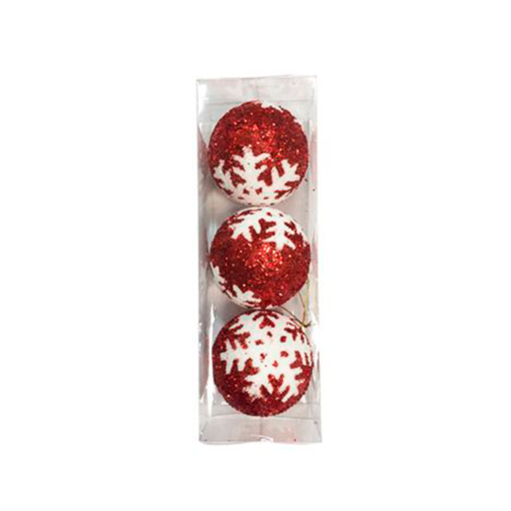 Bola navideña 8cm 3pc 2-pcl1604-0446 varios colores