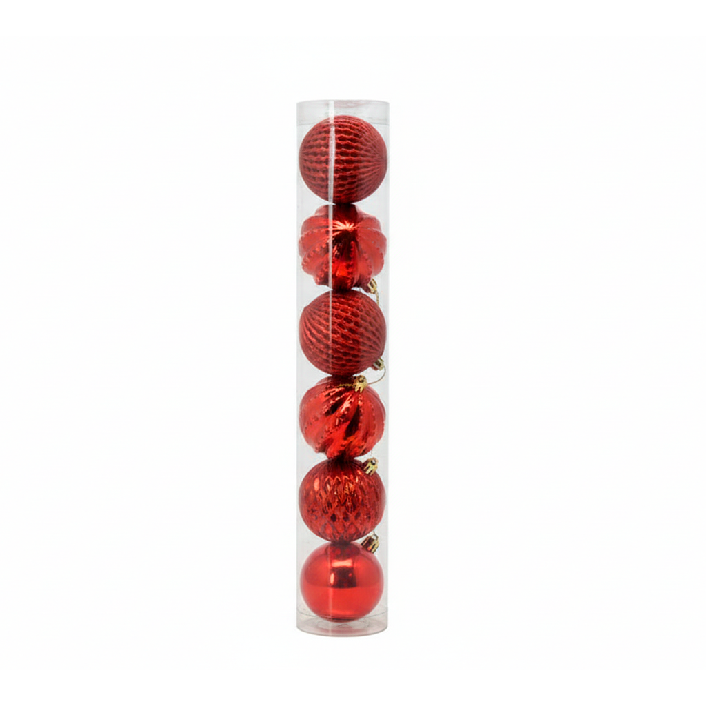 Bola navideña 8cm 6pc sy19stb-039 rojo