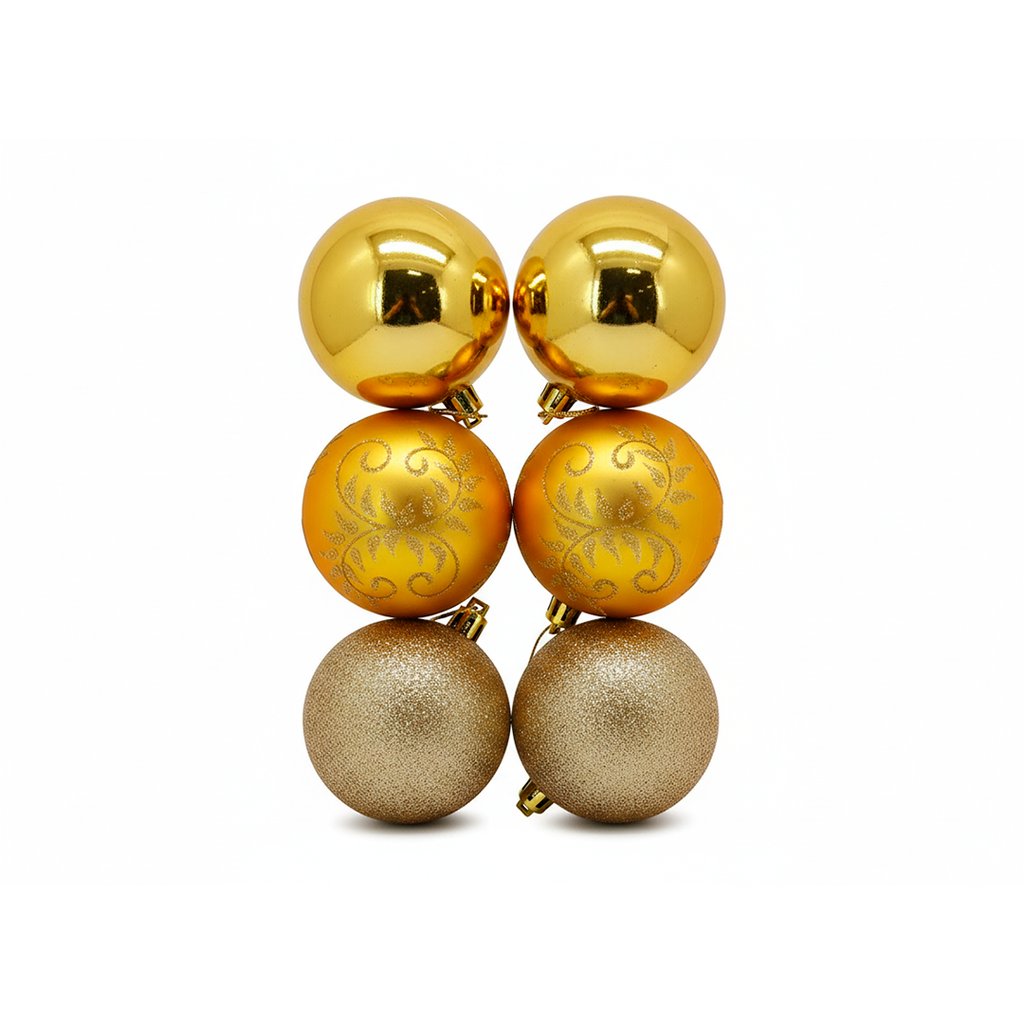 Bola navideña 8cm 6pc sy19stb-075 dorado