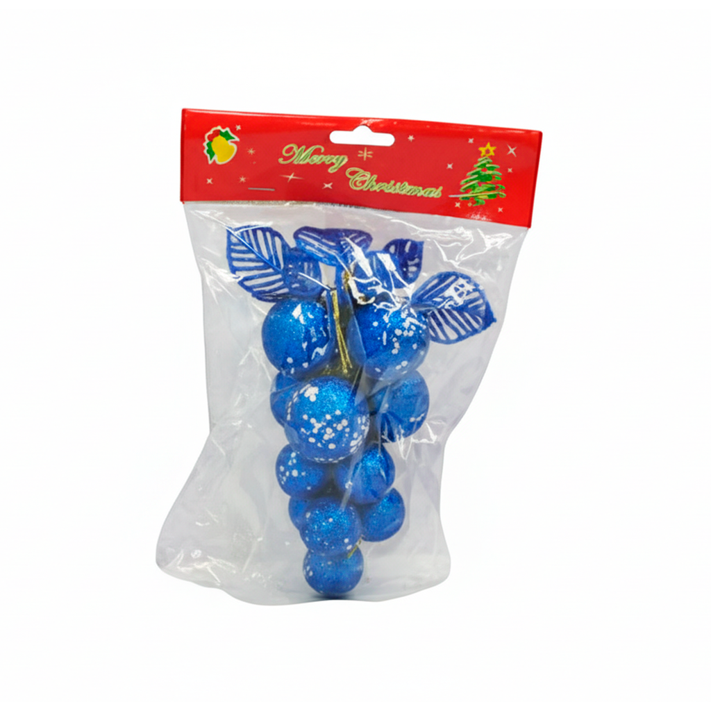 Bola navideña gajo uvas 14cm 2-cs1503-1277 azul