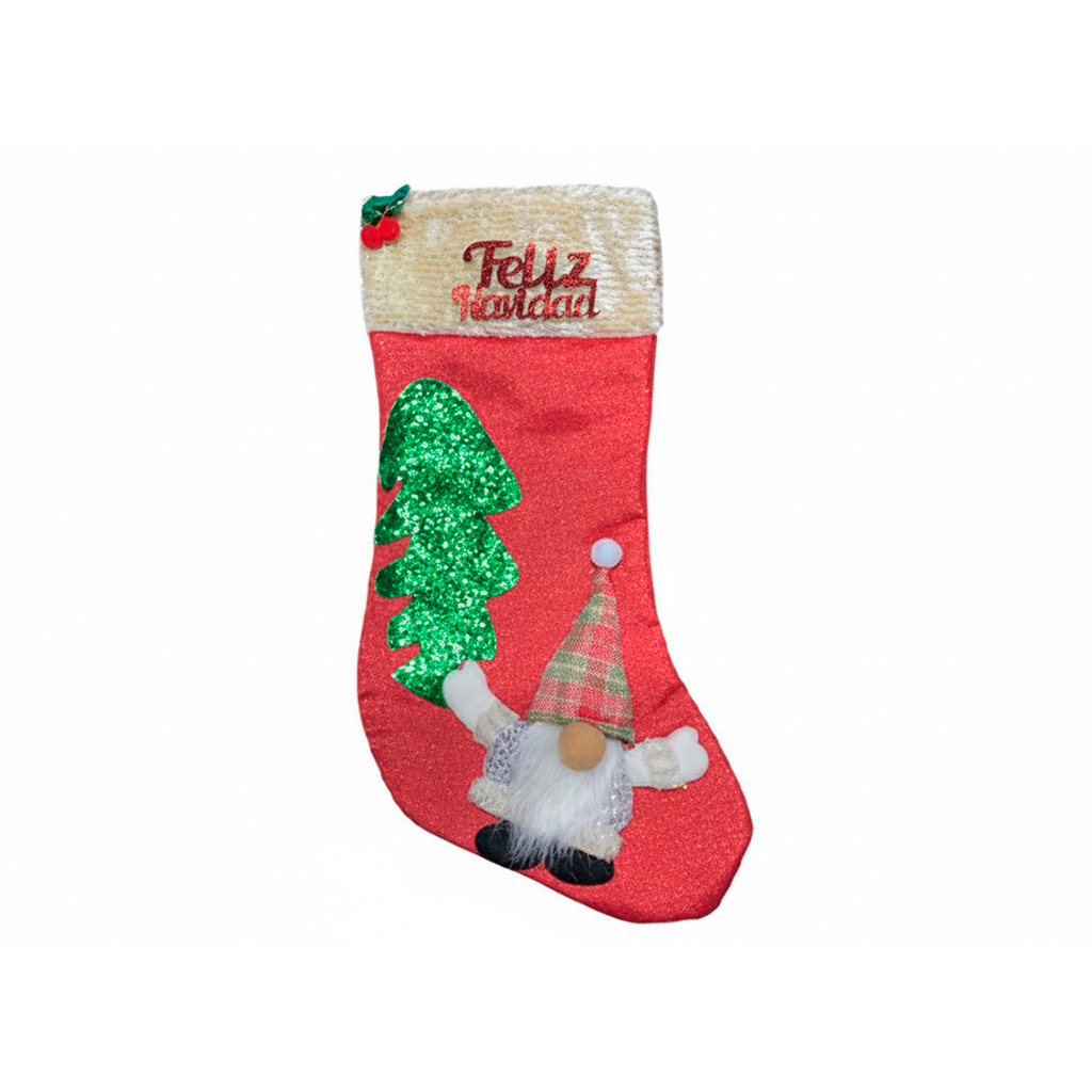 Bota navideña santa claus 20x48cm 1503-813 varios/diseños