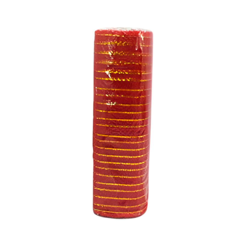 Cinta navideña 25cmx10yd 2-cs1602-1208 rojo/dorado
