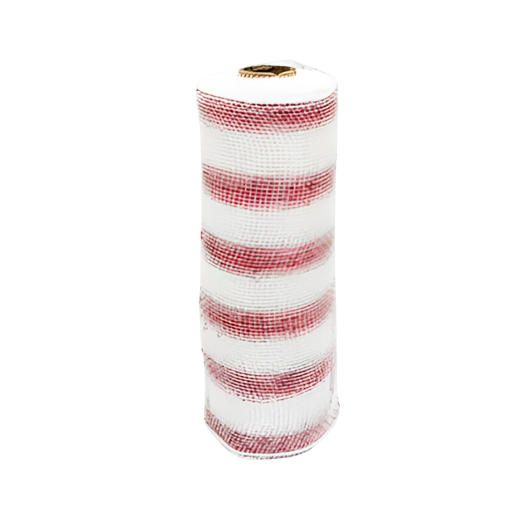Cinta navideña 25cmx10yd cd3408 rojo/blanco