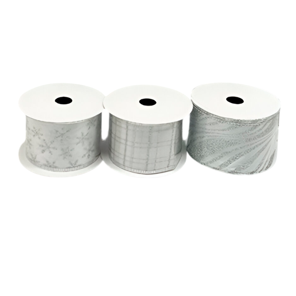 Cinta navideña   6.3cmx10yd dorado/plateado varios/diseños