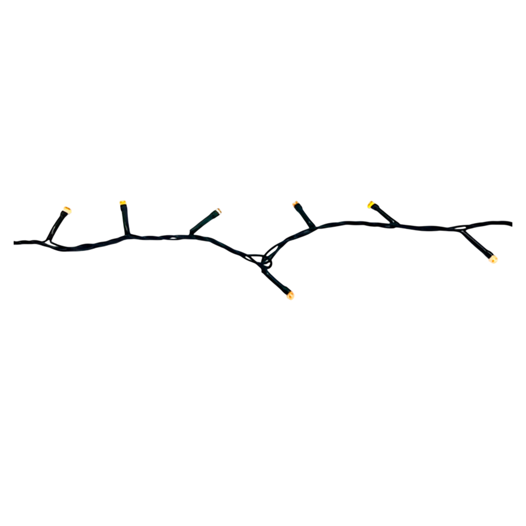 Conexion  navideña 100l 8f 5m amariillo cable verde lsh001