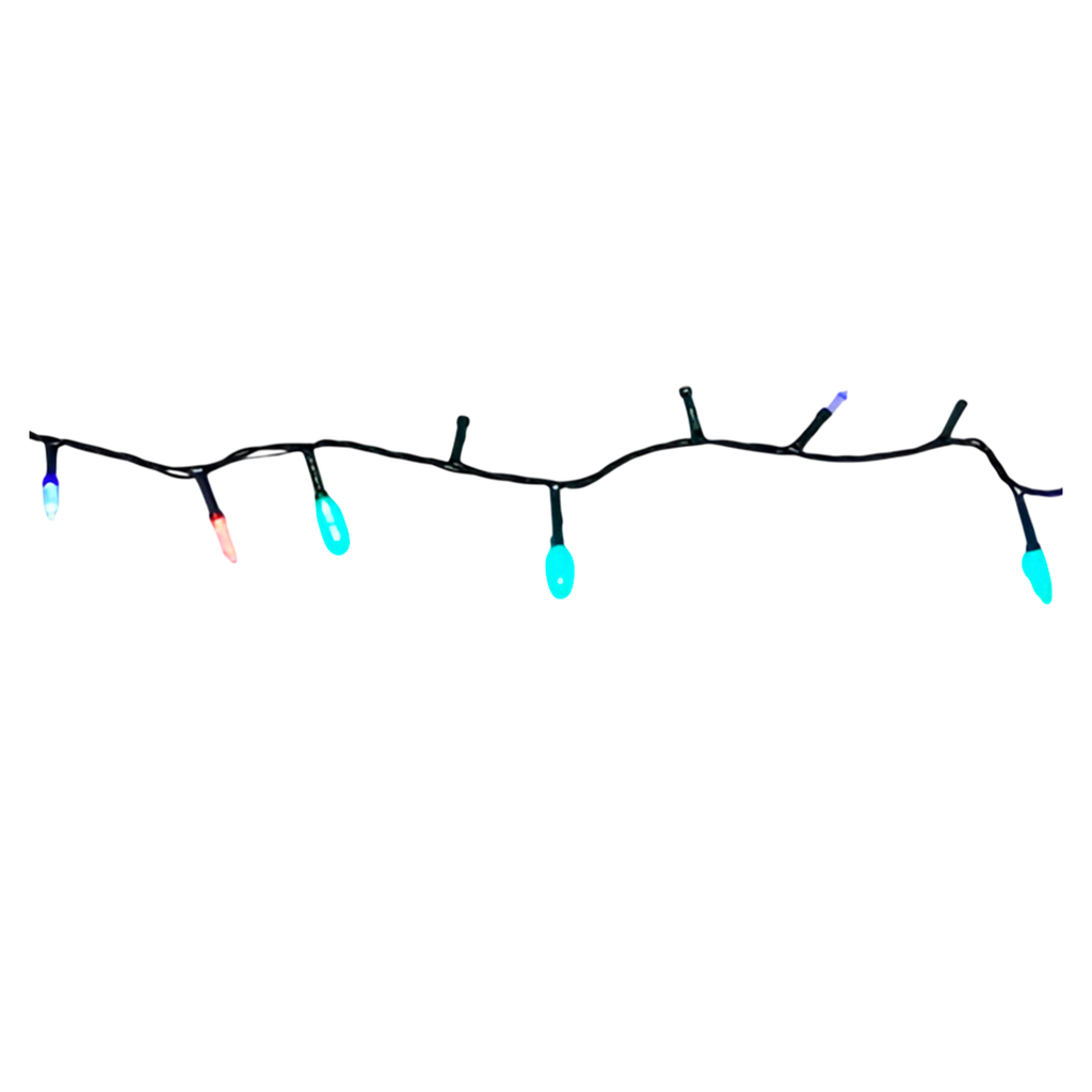 Conexion  navideña 100l 8f 5m multifuncional cable verde lsh026