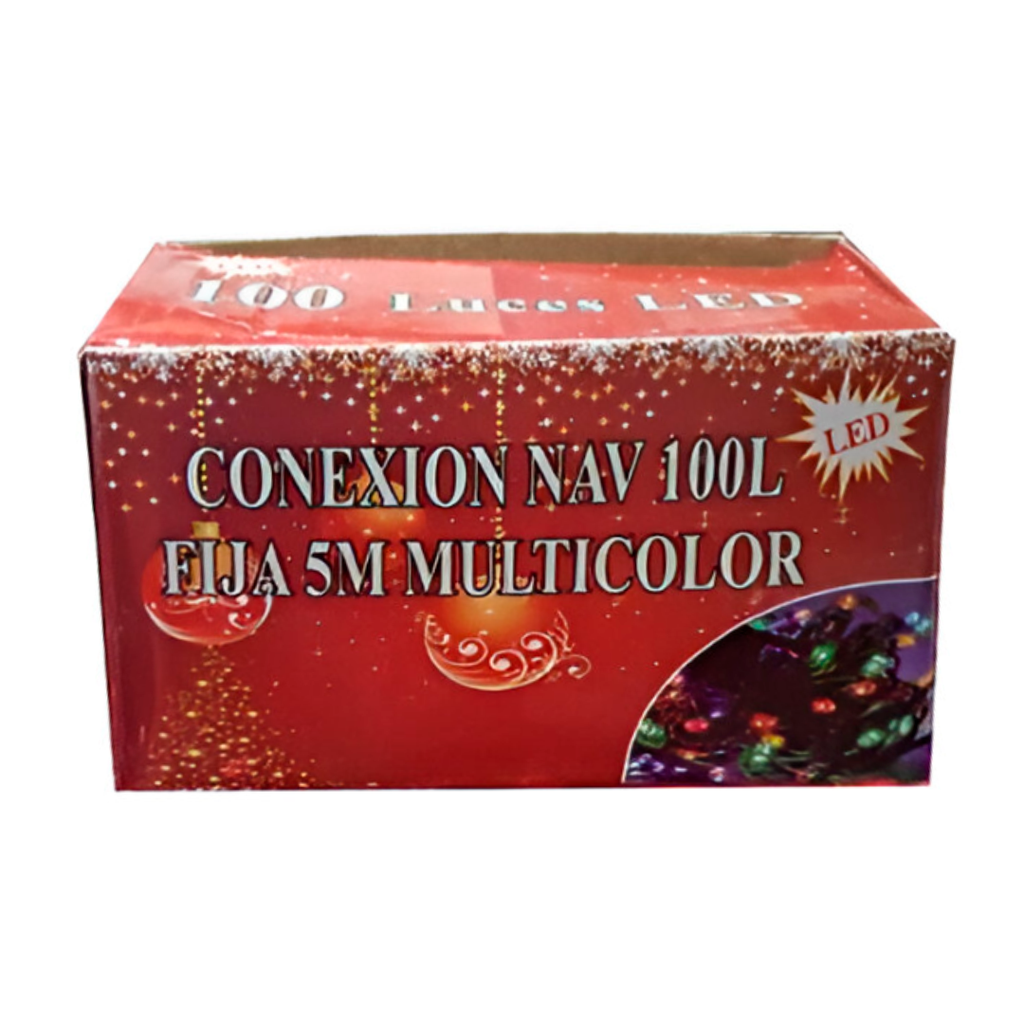 Conexion  navideña 100l fija 5m multifuncional cable verde h091