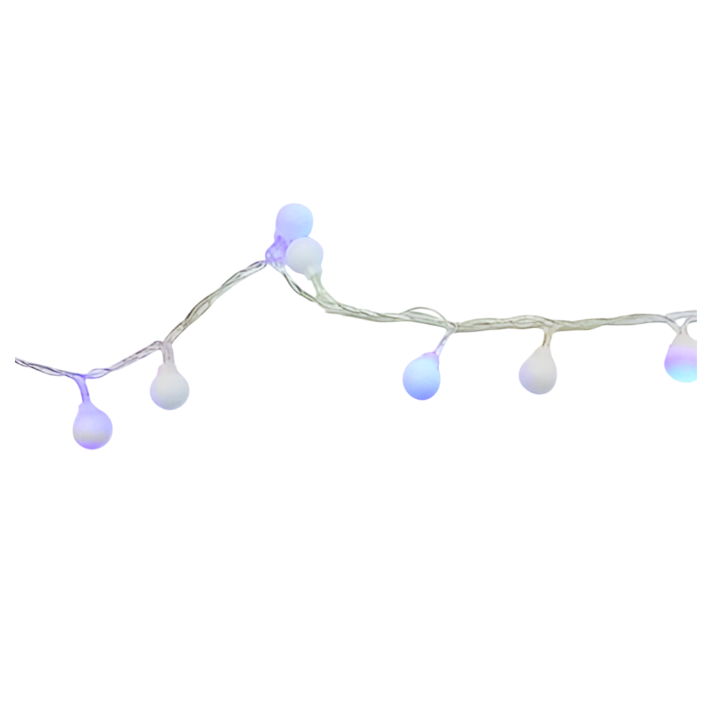 Conexion  navideña 100l tipo bola 8f 5m azul cable transparente