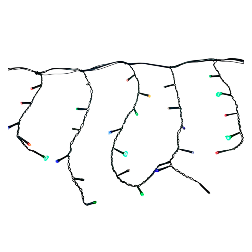 Conexion  navideña100l tipo lluvia  8f 1.8m multifuncional cable verde