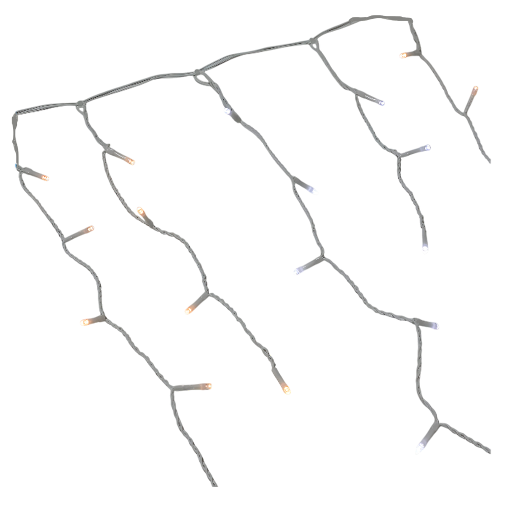 Conexion  navideña 150l tipo/lluvia  8f 2.7m blanco cable transparente