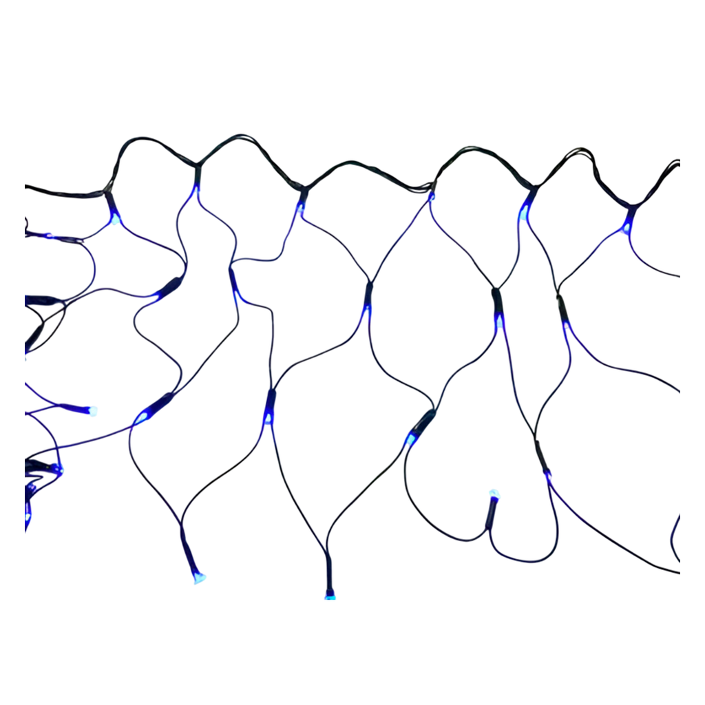 Conexion  navideña 150l tipo/redonda  8f 5.6m azul cable verde