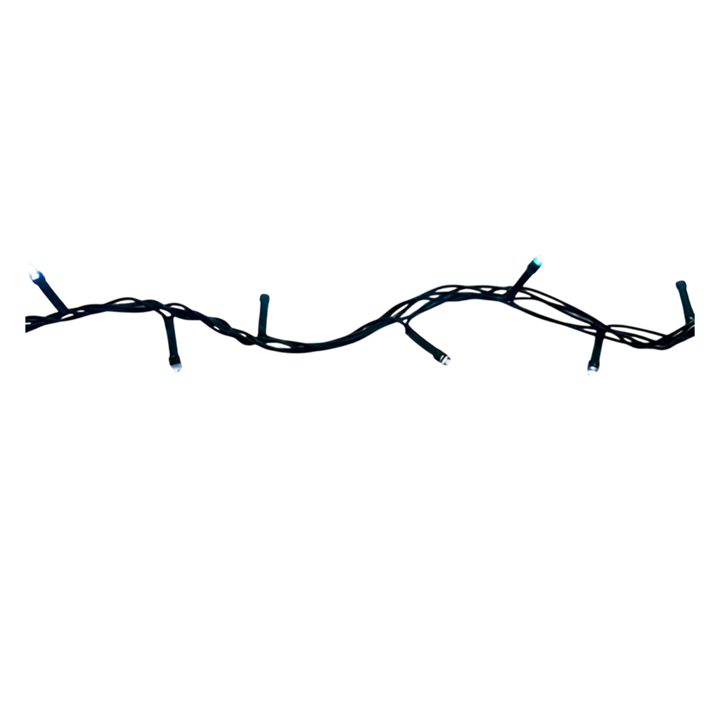 Conexion  navideña 200l 8f 10m blanco cable verde lsh007