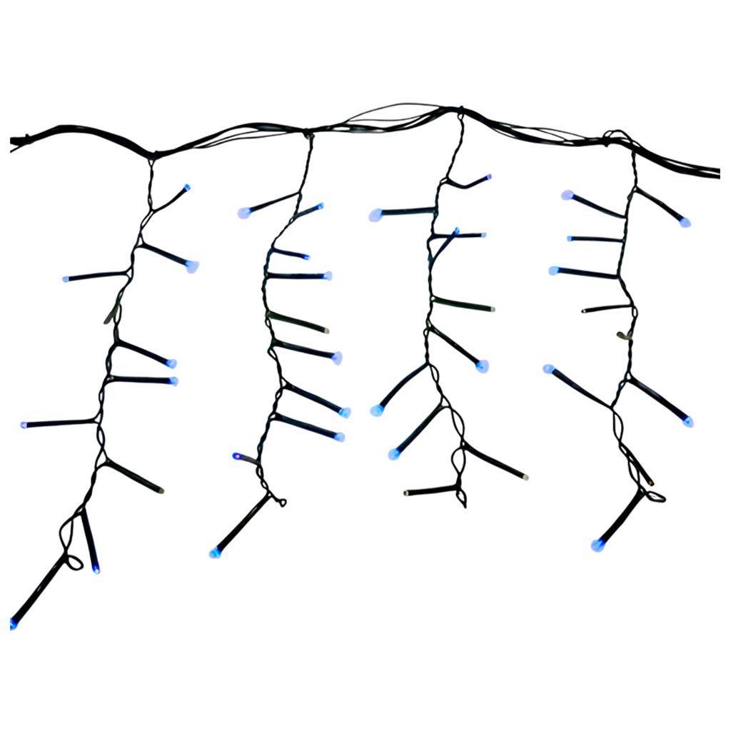 Conexion  navideña 200l tipo/lluvia  8f 2.5m azul cable verde