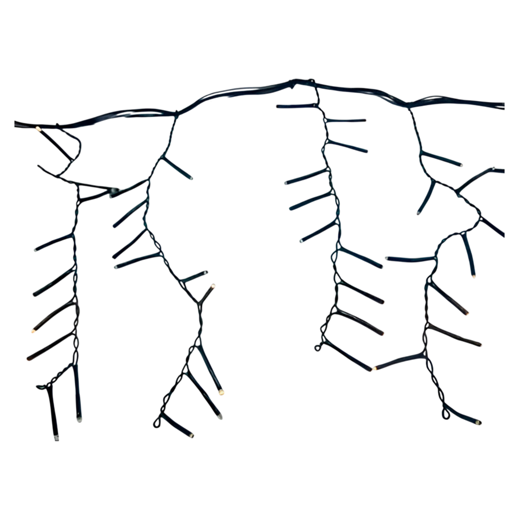 Conexion  navideña 200l tipo/lluvia  8f 2.5m blanco calido  cable verde