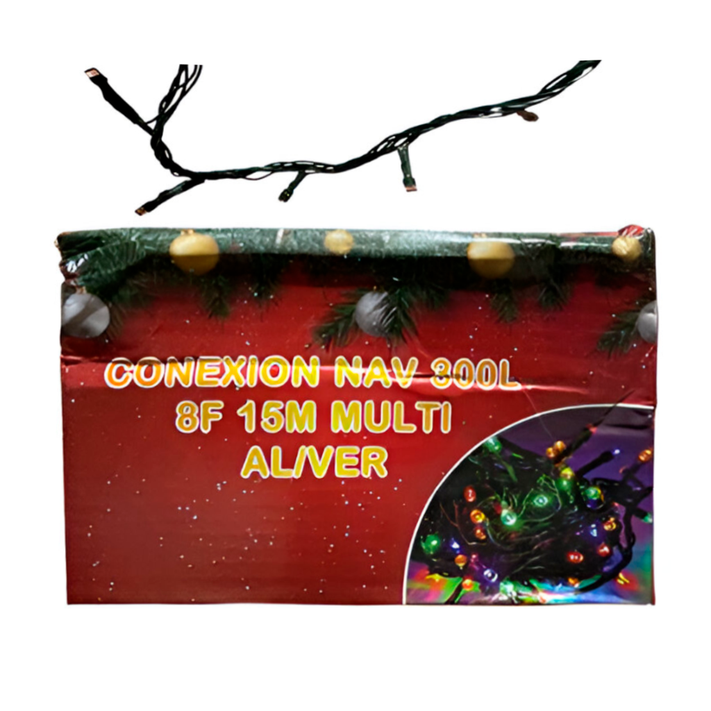 Conexion  navideña300l 8f 15m multifuncional cable verde sh001