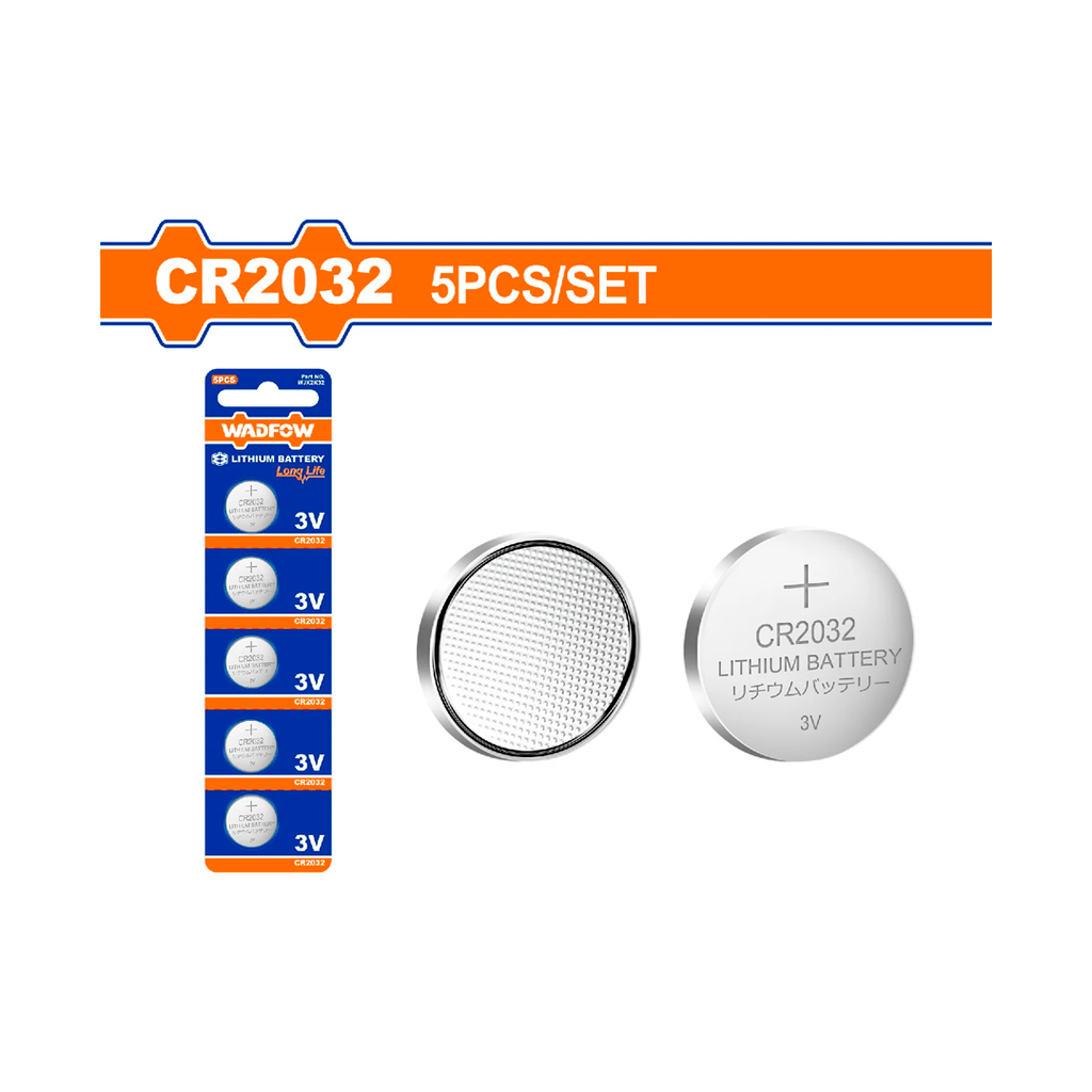 Bateria litio 3v cr2032 5pc wadfow wjx2k32