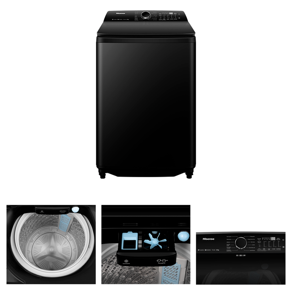 Lavadora de ropa hisense 20kg 2023db negro
