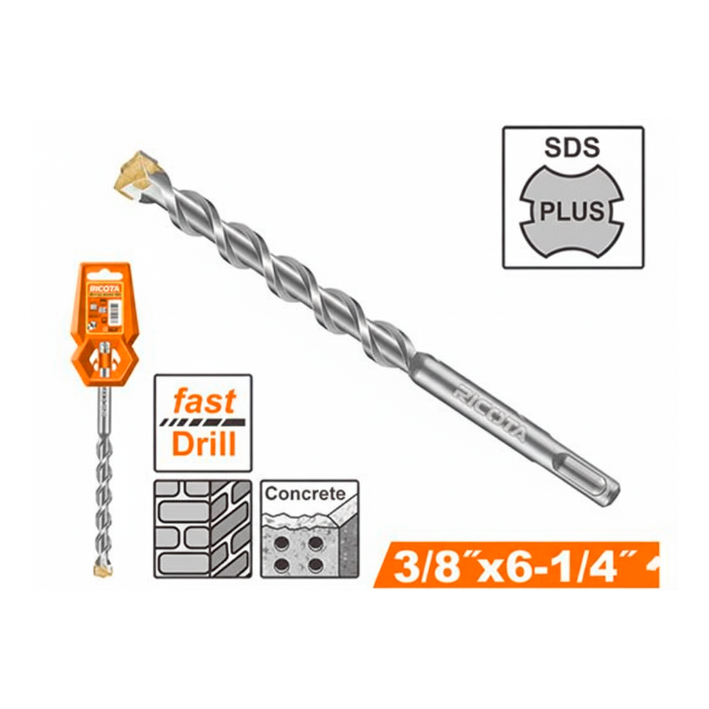 Broca concreto  3/8x6" sds plus ricota r1002
