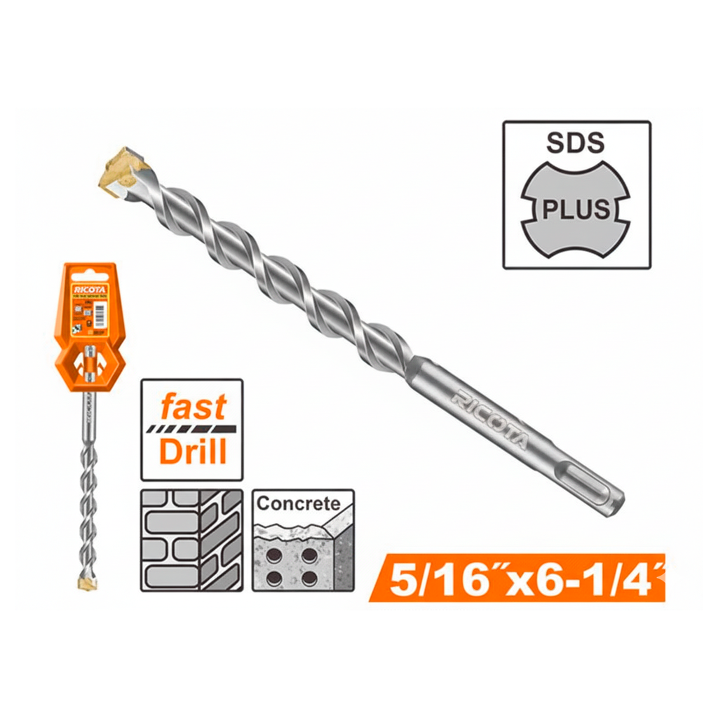 Broca concreto  5/16x6" sds plus ricota 0802