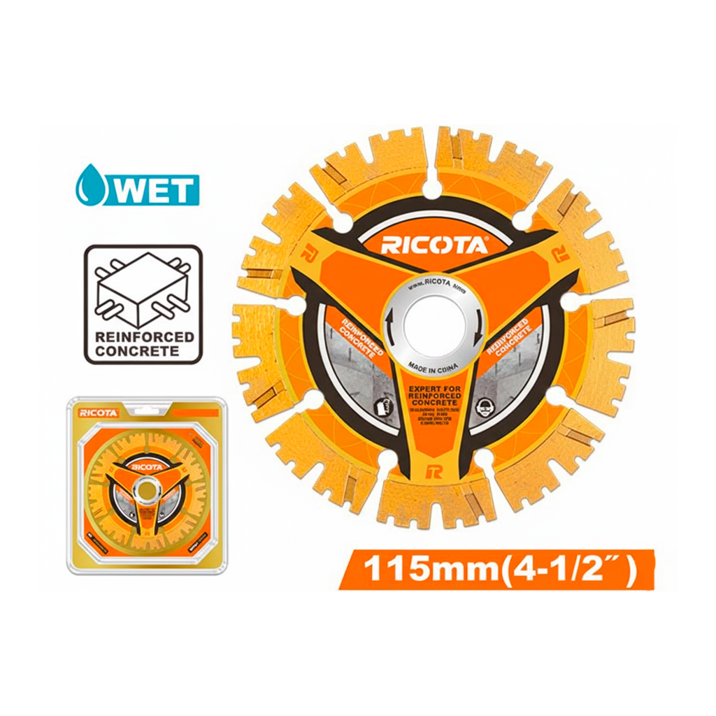 Disco cortar concreto   7" diamante ricota ddc21801