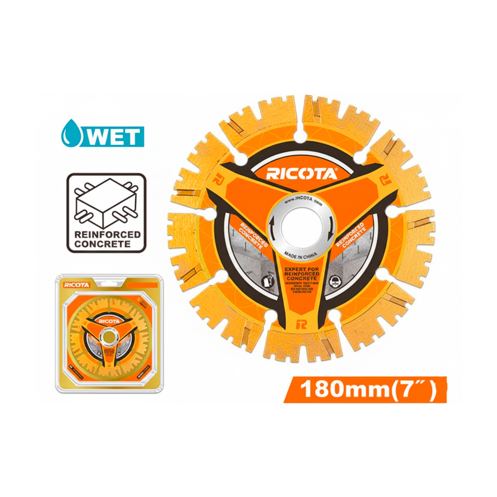 Disco cortar concreto   7" diamante ricota ddc51801