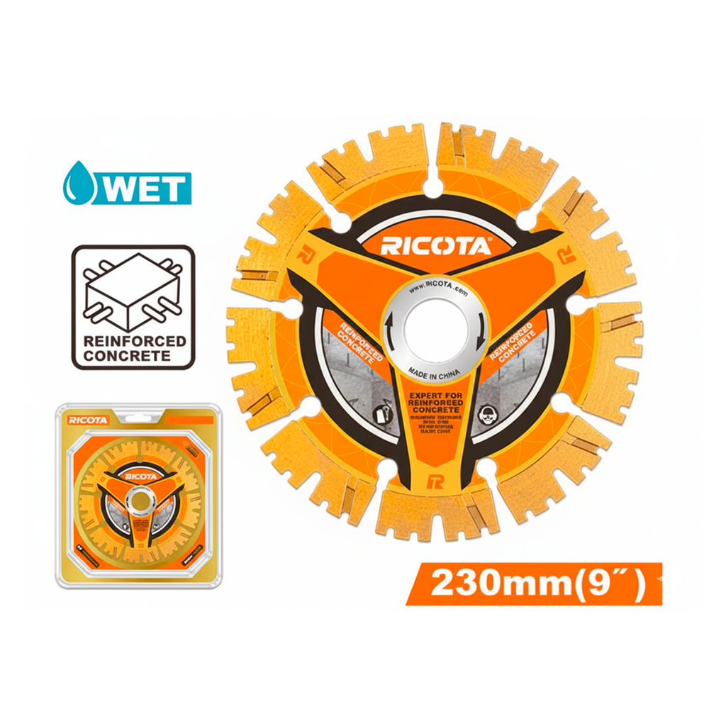 Disco cortar concreto   9" diamante ricota ddc22301