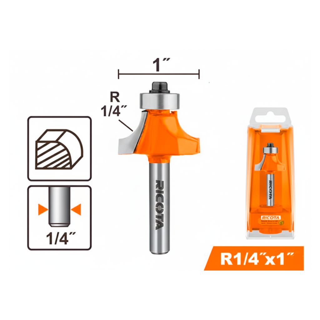Broca para router equina 1" ricota rrrb0504