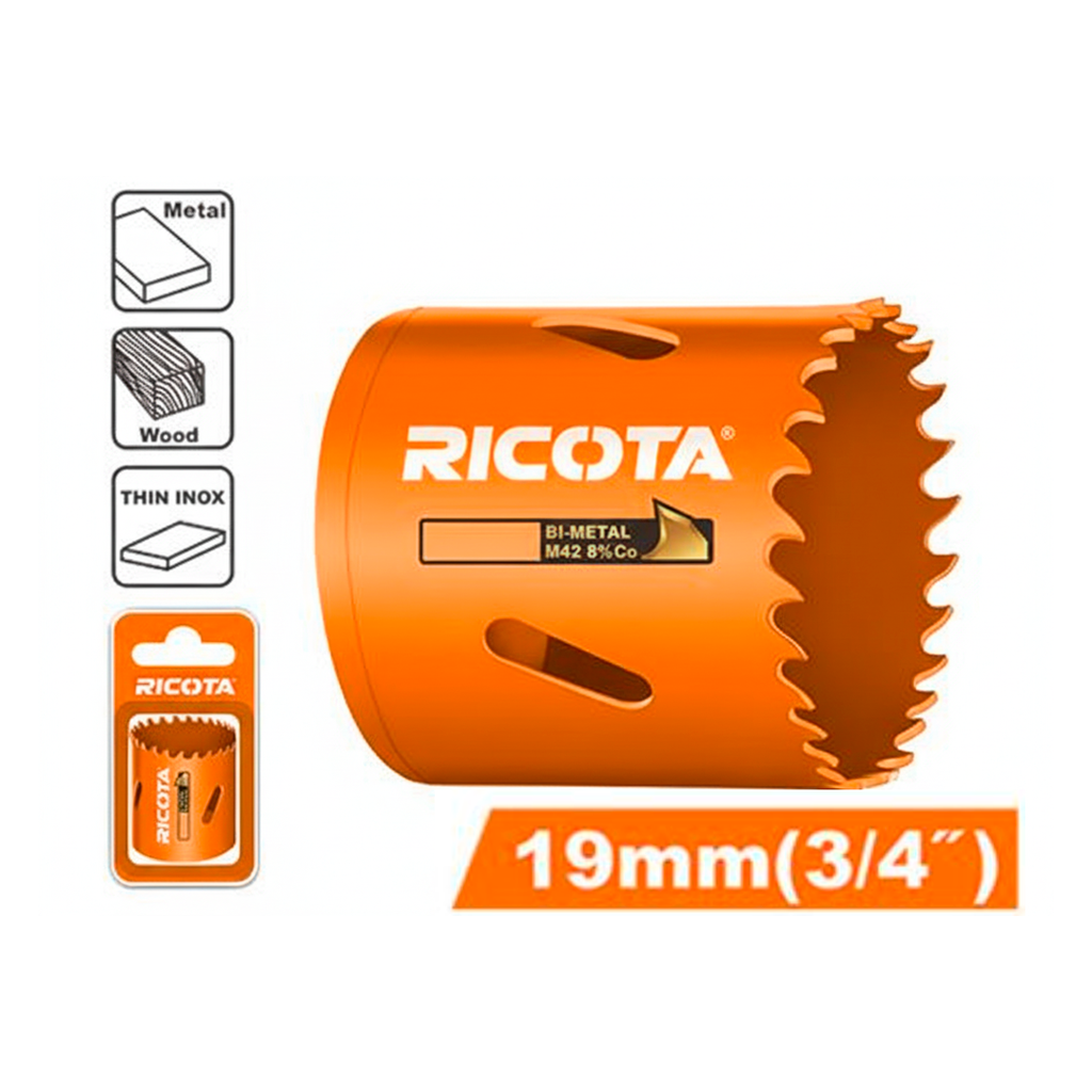 Broca sacabocado para madera/hierro 3/4" ricota hsw01903