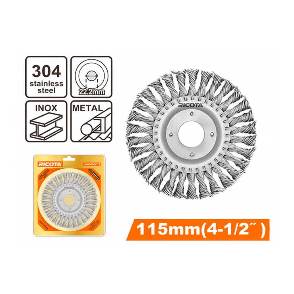 Cepillo alambre tipo copa 4.1/2" ricota 151
