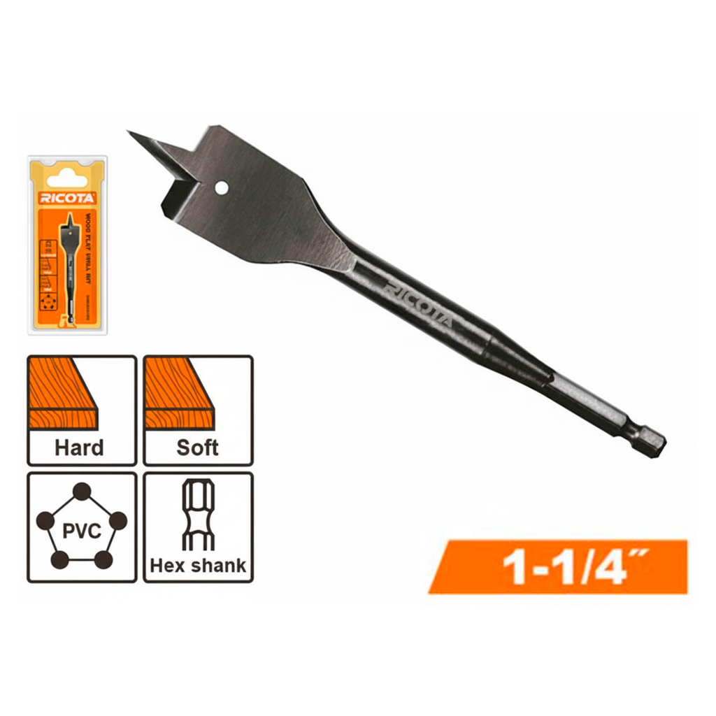 Broca madera tipo paleta 1.3/8" ricota wfd1803