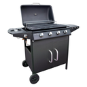 Asador de gas 4 quemadores con tapadera / llantas 32.2" decakila kmgs006b negro Anafre