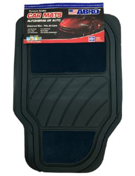 Alfombra de hule para carro 4 piezas abro cm3328p azul