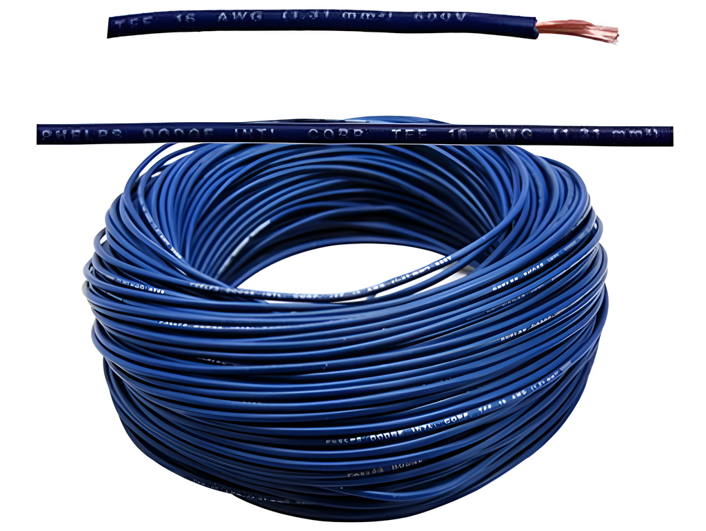 Cable electrico 16 awg tffn azul phelps dodge