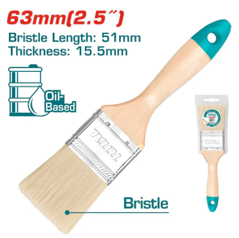 Brocha Para Pintar 2.5" Mango De Madera Total Tht84251
