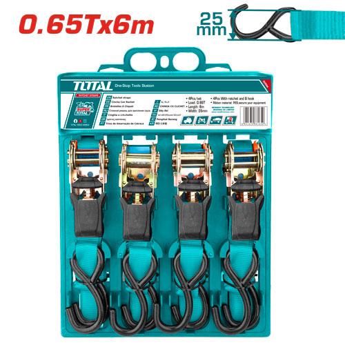 Faja Para Amarrar Carga 6Mt 4Pc Con Rac Total