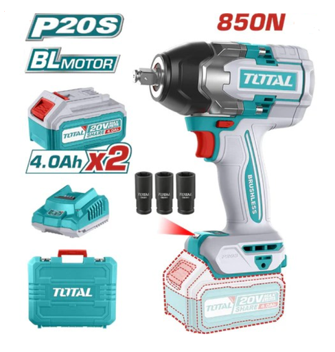 [142402] Pistola De Impacto 20V 1/2" 850N 2B 4A Total