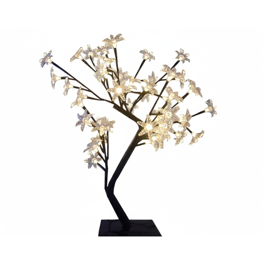 [128432] Arbol De Navidad 1.5' 36Led Con Flores Blancas Cal