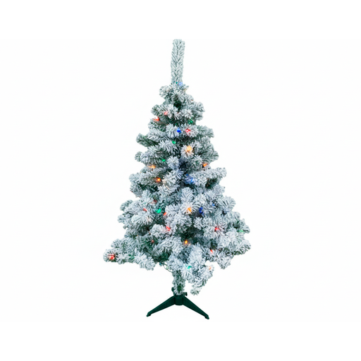 [128164] Arbol De Navidad 4' 186T/2.5" Economico Base Plastico Verde/Blanco