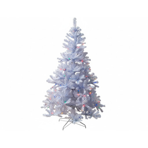 [98434] Arbol De Navidad 6' 540T/3" Economico Base Metal Blanco