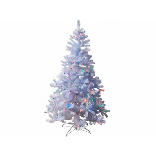 [98435] Arbol De Navidad 7' 880T/3" Lujo Base De Metal Blanco