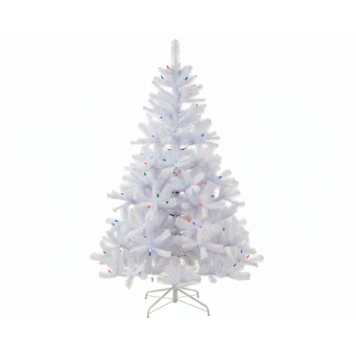 [98436] Arbol Navidad 8' 1020T/3" Lujo Base Metal Blanco