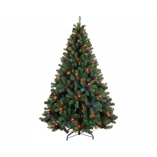 [40970] Arbol De Navidad 8' 1380T Con Bellotas Base De Metal