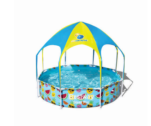 [105990] Piscina De Pared 8'X20" 446Gln Con Sombrilla Multicor