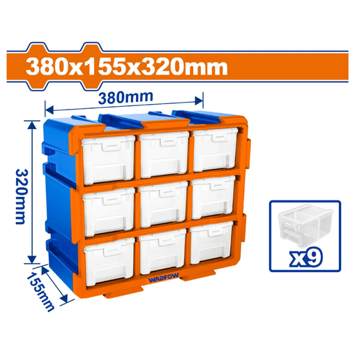 [134551] Caja Plastica Organizadora 9Pc Wadfow Wtb8331 Blanco