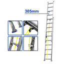 ESCALERA DE ALUMINIO RECTANGULAR AJUSTABLE 20' CON LAZO WADFOW H20